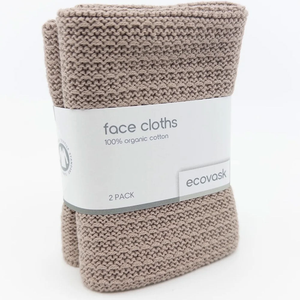 Ecovask | Organic Cotton Face Cloths - 2 Pack