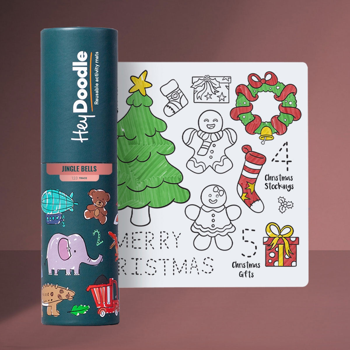 Hey Doodle | Reusable Silicone Mat - Jingle Bells  20cm x 30cm