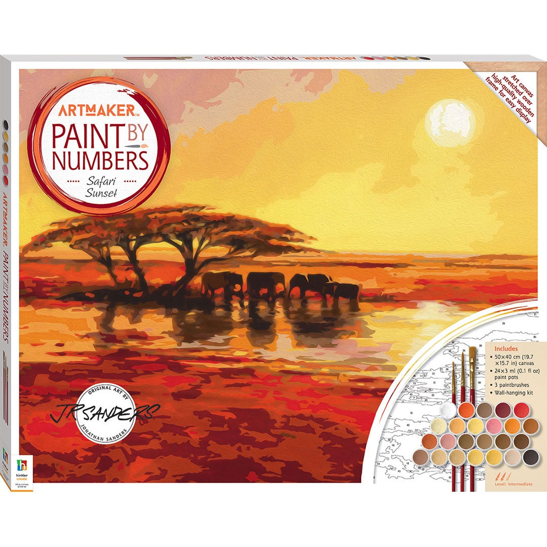 Hinkler | ArtMaker - Paint By Numbers - Safari Sunset