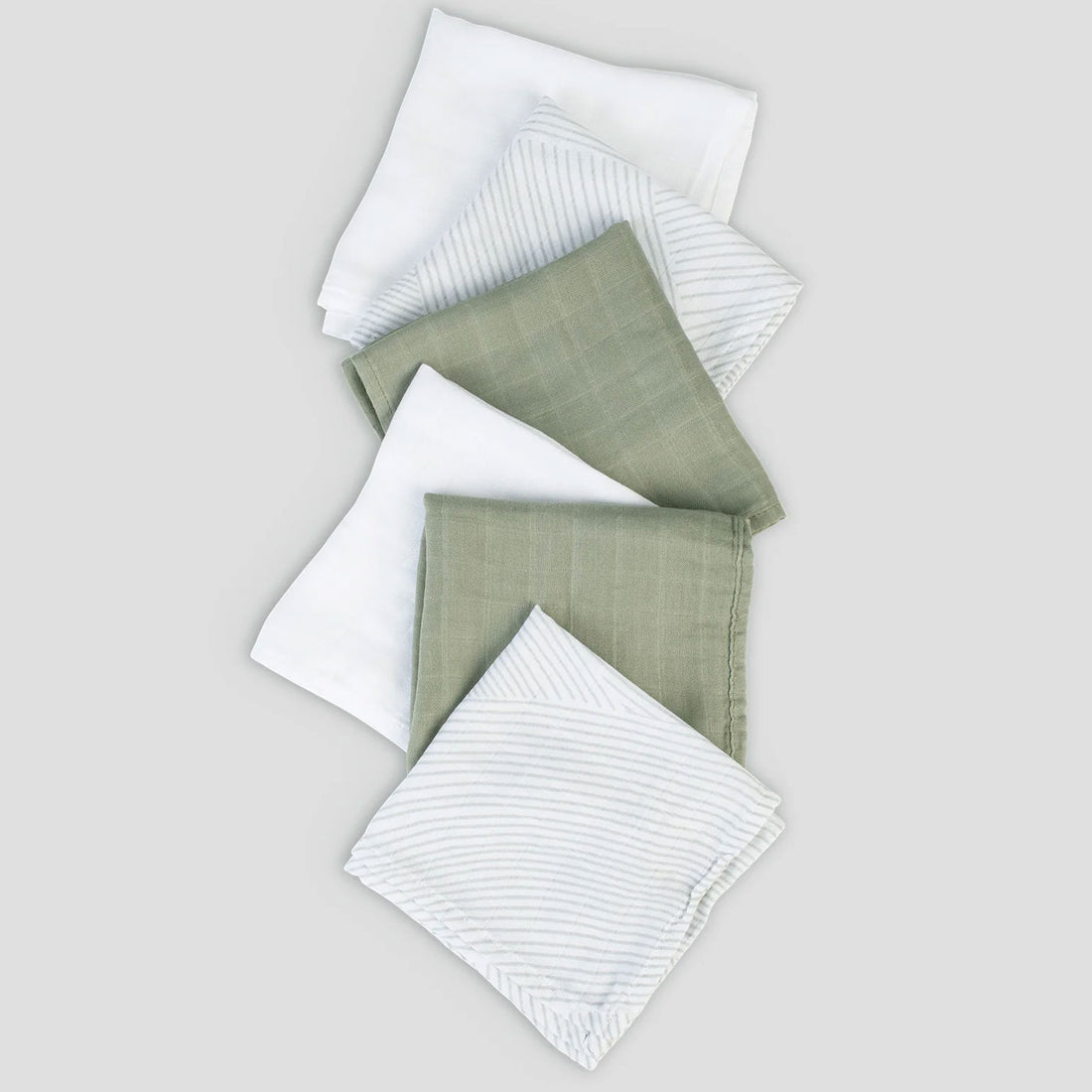 Little Bamboo | Soft Muslin Wash Cloths - 6 Pack - Bayleaf