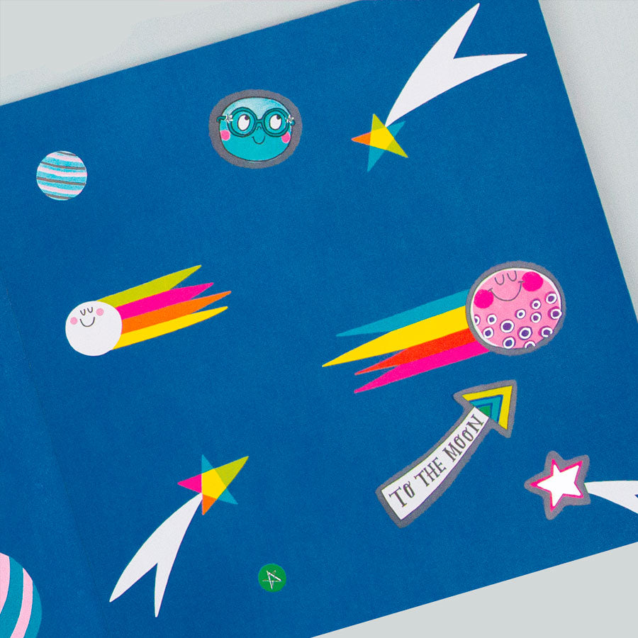 Rachel Ellen Designs | To The Moon - Sticker Scene + Colouring Book