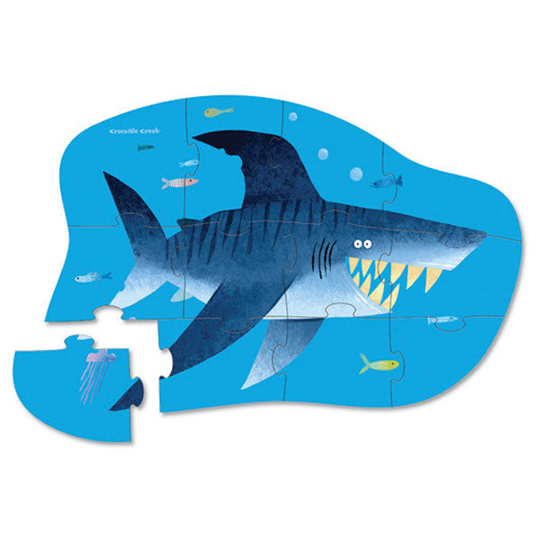 Crocodlie Creek | Mini Shaped Box Puzzle 12 Piece - Shark City