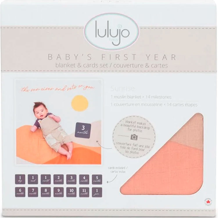 Lulujo Milestone Blanket and Card Set